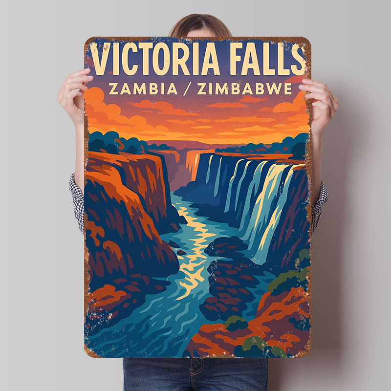 Travel Accessories Victoria - Poster in Latta delle Catarate di