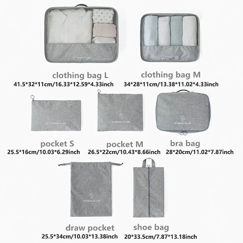 Set di 7 cubi da viaggio per u - Travel Accessories Kit For Women recensione e prezzo