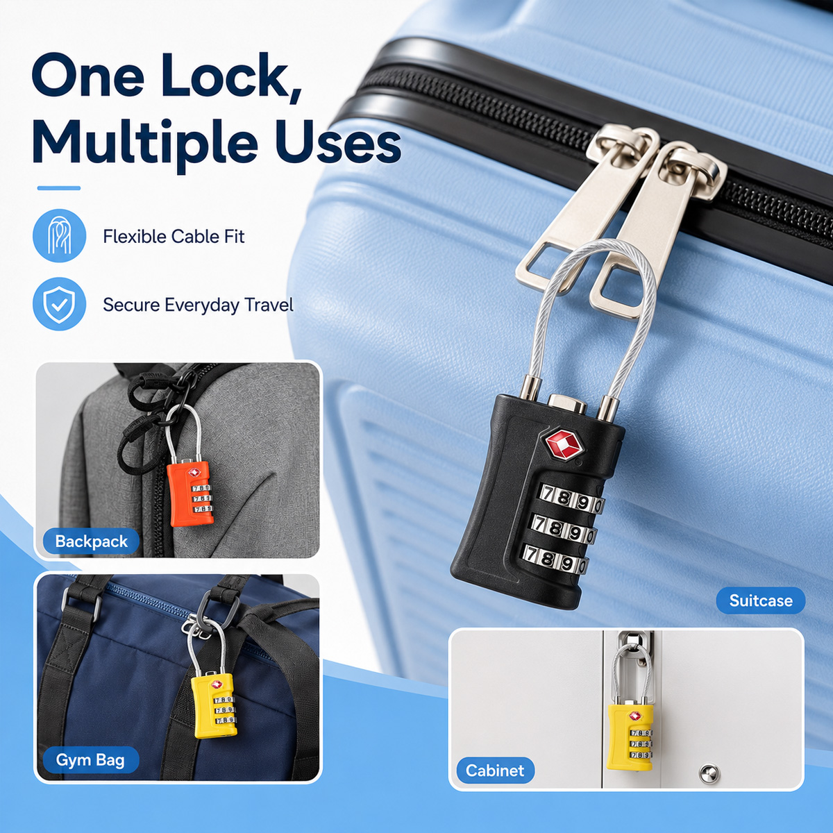 Lucchetto TSA Approvato con Co - Cable Lock Combination recensione e prezzo