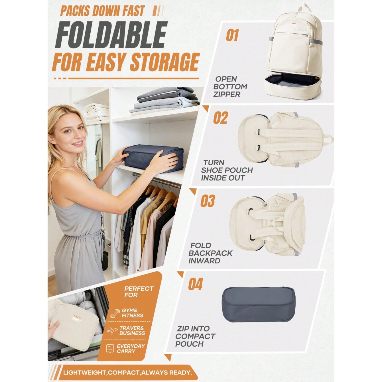 Zaino Casual da Donna, Zaino M - Shoe Bag Travel recensione e prezzo